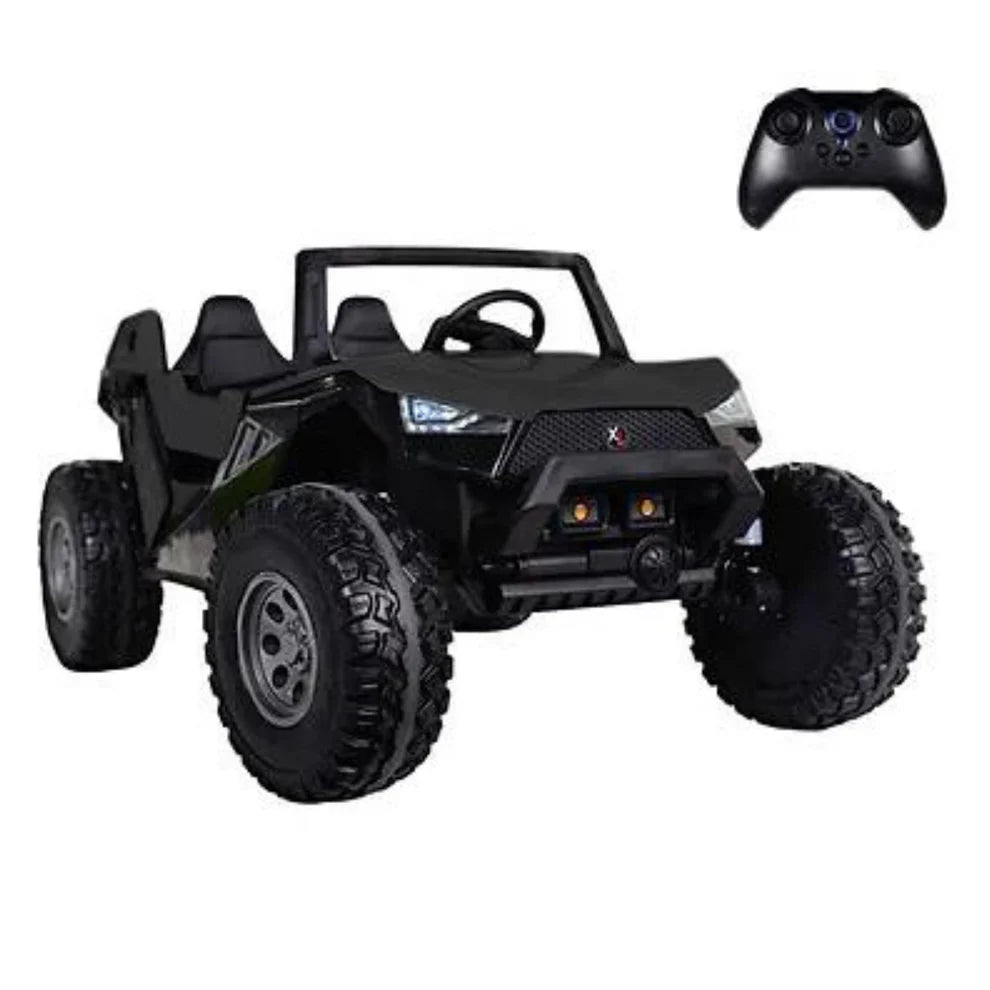 24v CHALLENGER XL 4x4 BUGGY / EVO GÚMMIDEKK Svartur